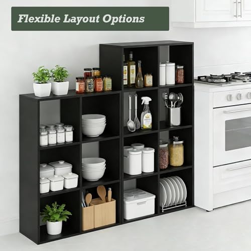 8 Cube Storage Organizer Shelf, Open Cube Bookshelf