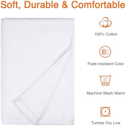 2-Piece Quick-Dry Oversize Bath Towel, 100% Cotton, 54" x 30", White