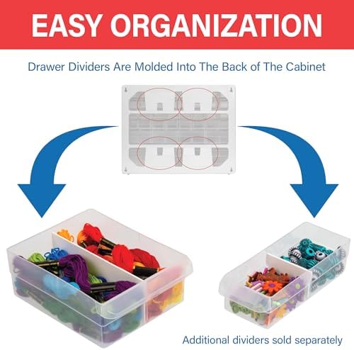 44-Drawer Plastic Storage Cabinet, 20"W x 6"D x 16"H, Black