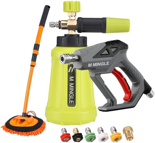 Pressure Washer Foam Cannon Kit, Car Wash Brush with Long Handle