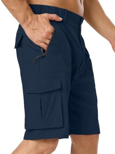 Men's Lightweight Hiking Work Cargo Shorts 9" Quick Dry with 5 Pockets