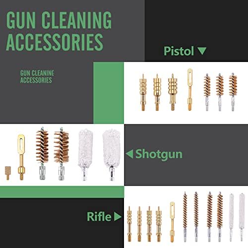 Universal Gun Cleaning Kit for Rifle Pistol Shotgun Cleaning Kit for All Guns with Lightweight Organized Carrying Case Gun Cleaning Supplies Gun Jags and Brushes with Cleaning Mat