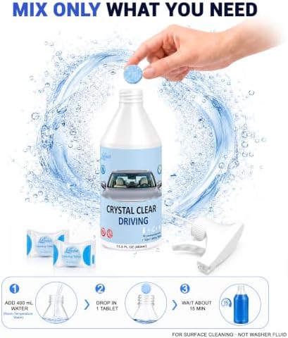 Car Glass Cleaner & Car Interior Cleaner Kit, Up to 324 fl oz,2-in-1