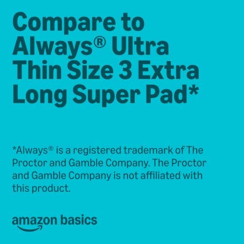 Ultra Thin Pads with Flexi-Wings for Periods, Extra Long Length, Super Absorbency, Unscented, Size 3, 112 Count (4 Packs of 28), Packaging May Vary