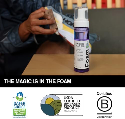 Ready-To-Use Foam, Shoe Cleaner, Sneaker Care, Ideal for Footwear, Safe for Leather, Suede, Nubuck, Cotton, Knits, 7oz