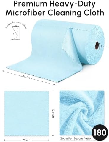Microfiber Cleaning Cloths Roll 75 Pack 12x12 Inch Lint Free