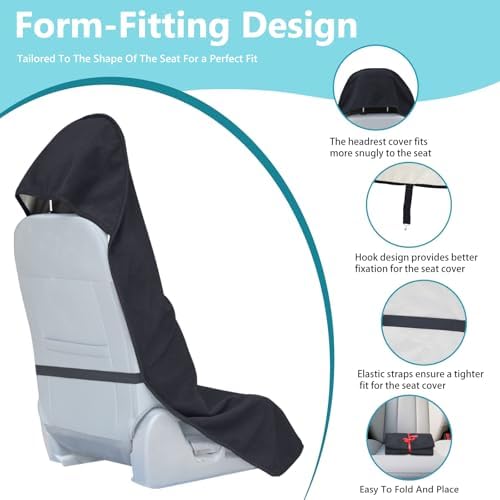 Car Seat Covers Universal Car Protective Front Seat Covers Washable Non-Slip Seat Protectors for Gym Workouts,Waterproof and Sweatproof Towel Seat Covers for Cars,Trucks, Jeeps (2 Pack Black)