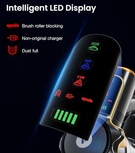 Cordless Vacuum Cleaner, 600W 50Kpa 65Mins Vacuum Cleaners for Home, Self-Standing Stick Vacuum Cordless with LED Display, Anti-Tangle, Lightweight Vacuum for Hardwood Floors, Carpet, Pet Hair