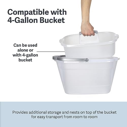 Plastic Multipurpose Cleaning Storage Caddy with Handle, 1.5-Gallon, Clear