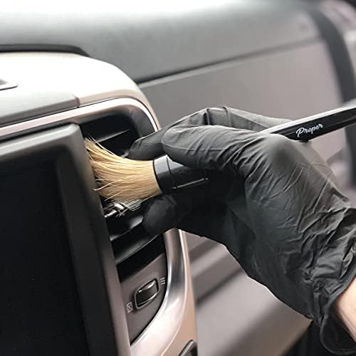 5 Pack Detailing Brush Set Bundle (3 Natural Boars Hair Brushes + 2 Ultra Soft Brushes)