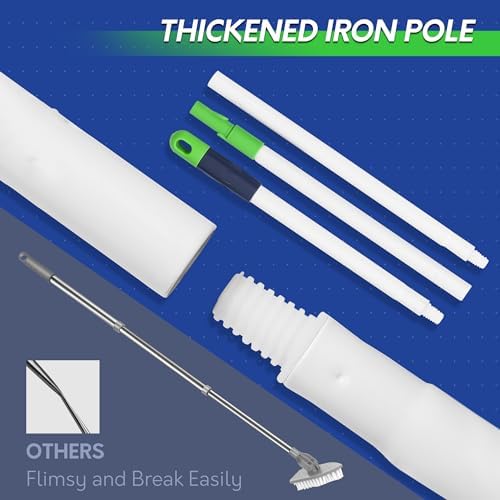 4 in 1 Shower Cleaning Brush, 58" Extendable Tub and Tile Scrubber Set, Grout Brush with Long Handle, Shower Tile Floor Scrubber for Cleaning Baseboard Bathroom Toilet Kitchen