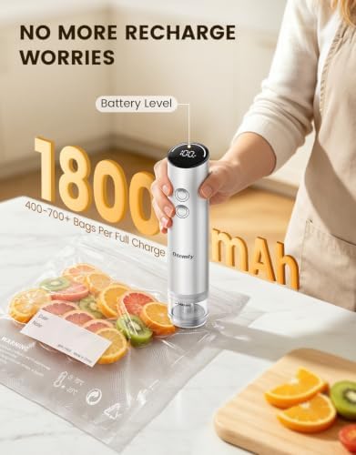 Compact Handheld Vacuum Sealer for Food with 20 Reusable Vacuum Bags