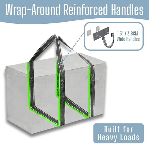 4 Pack Heavy Duty Moving Bags, Extra Large Storage Bags with Reinforced Handles & Strong Zippers, Foldable & Reusable Moving Box Alternative for Clothes & Dorm Storage