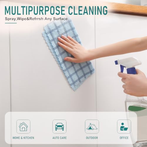 Microfiber Cleaning Cloth Roll - 80 Pack, 12" x 12" Grid Pattern | Tear Away Reusable Paper Towels, Ultra Absorbent Lint-Free Shop Rags for Kitchen, Car, Window, All-Purpose Cleaning