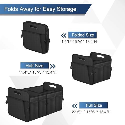 Large Collapsible Trunk Organizer - Car Organizer for Suv/Jeep,72L