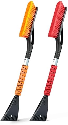 27" Car Snow Brush and Ice Scraper (2 Pack) Windshield Snow Scraper
