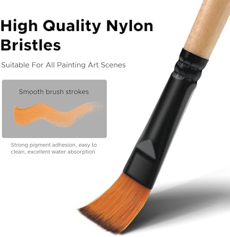 33 Pcs Paint Brush Set, No-Shedding Artist Paint Brushes