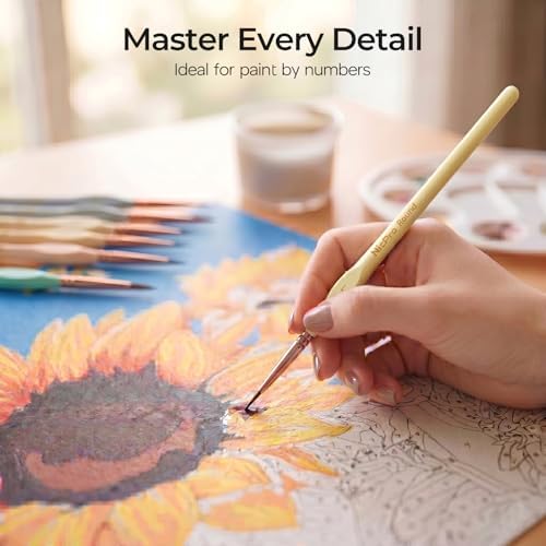 15PCS Paint By Numbers Brushes, Micro Fine Detail Paint Brush Set