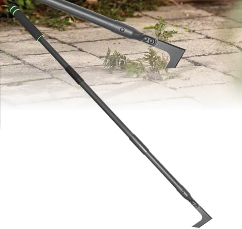 Manual Crevice Cleaning Tool with 43.7" Long Handle, Gardening Weed Puller Weed Remover Tool for Sidewalk,Deck,Paver,Patio