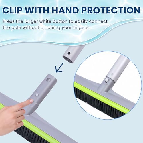 17.5-Inch Curved Pro Pool Brush Head for All Pool Surfaces