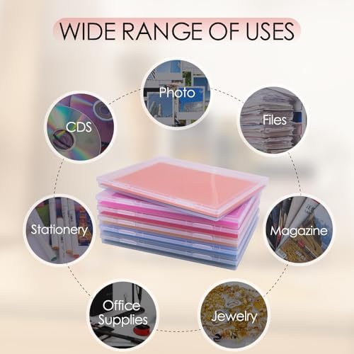 6 Pack Photo Storage Box, Fits 8" x 10" Photo & A4 Paper, Clear