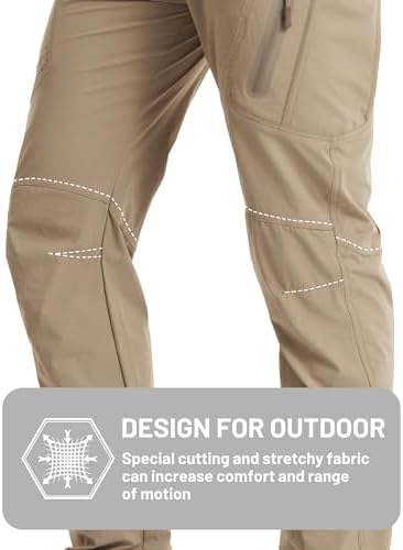 Men's Lightweight Hiking Tactical Pants Waterproof Quick Dry Cargo Work Rain Outdoor Pants 8 Pockets