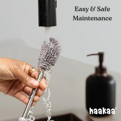 Food-Grade Silicone Double-Ended Cleaning Brush (Brush-Grey)