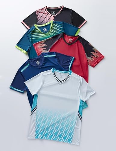 5 Pack Men's Quick Dry Athletic V Neck Gym Workout T Shirts