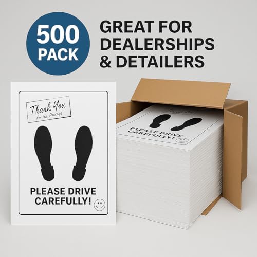 Disposable Paper Car Floor Mats – Heavy Duty Waterproof Auto Mats – Weather Resistant, Tear Resistant, Fits All Vehicles – Perfect for Dealerships, Detail Shops & Car Washes – 500 Pack