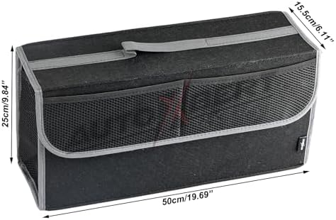 Car Trunk Organizer,Soft Felt Car Bag Organizer 20x6.11x10 inch Folding,for Honda CRV Civic Accord Ford Focus Fusion Toyota RAV4 Jeep SUV/Truck/Sedan/Van