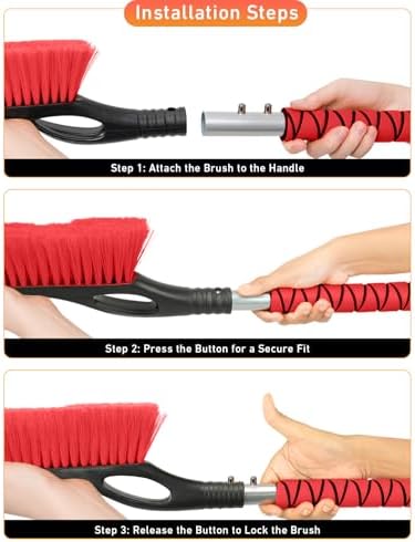 27" Car Snow Brush and Ice Scraper (2 Pack) Windshield Snow Scraper