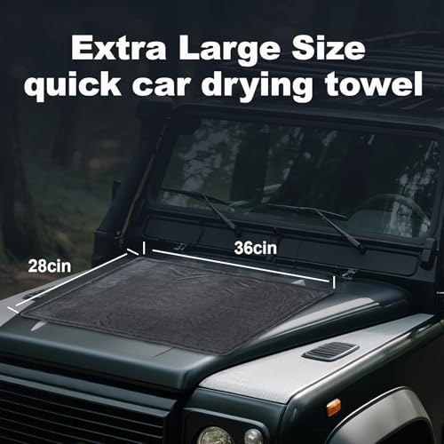 2-Pack Car Drying Towel (28" x 36"),1500 GSM Double Sided Microfiber Towels