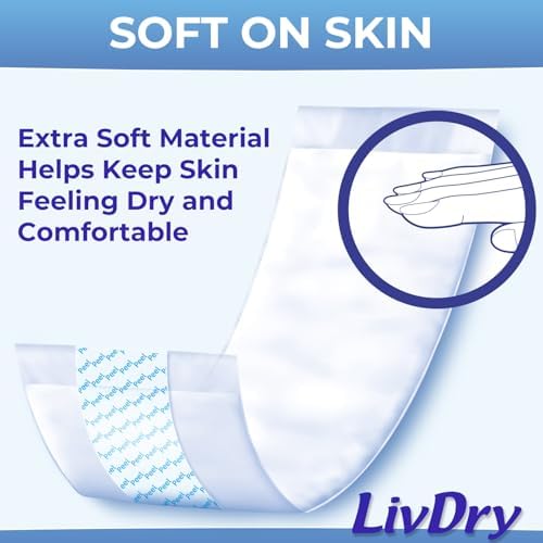 Incontinence Booster Pads, Use with Adult Diapers for Women and Men, Extra Comfort Softness, Disposable Pad (80 Count, Regular Length)