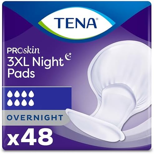 Incontinence Pads, 3XL Plus Size, Overnight Absorbency, for Men & Women, ProSkin - 48 Count