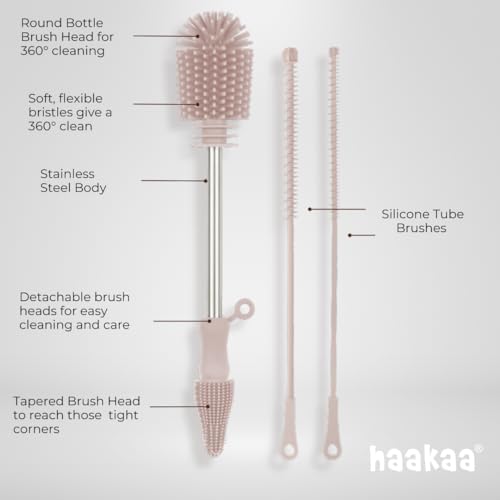 Food-Grade Silicone Double-Ended Cleaning Brush (Brush-Grey)