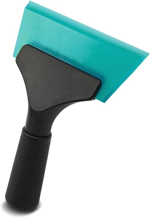FOSHIO Small Squeegee with 5 Inch Light Blue Rubber Blade Mini Wiper Window Tinting Tools for Mirror Glass Window Cleaner with Non-Slip Handle