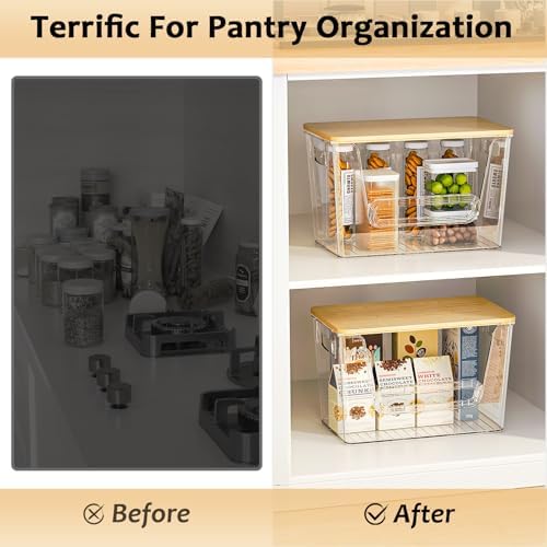 2 Set Pantry Organizers and Storage, Stackable Trash Bag Holder