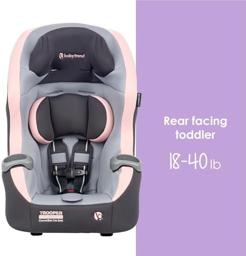 Trooper™ Slim 3-in-1 Convertible Car Seat, Quartz Pink – Slim Fit, 3-in-1 Growth Modes, Lightweight Design, Adjustable Comfort Padding