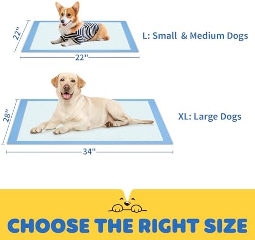Puppy Pads for Dogs, 34 x 28 in, 6-Layer, Leak-Proof, 100-Pack