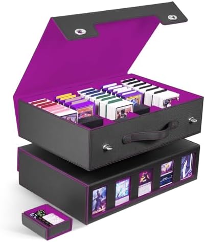 Trading Card Storage Box 5-Row with Handle, MTG Storage Box
