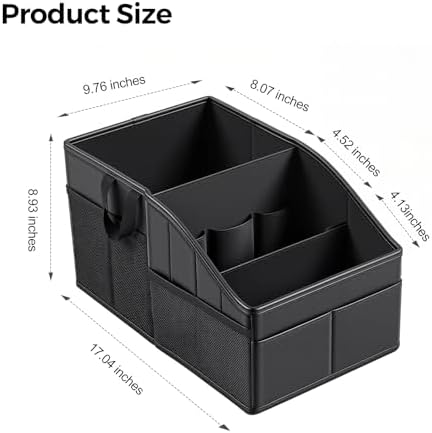 Sturdy Leather Car Storage Support Up to 33 LB of Weight, Black