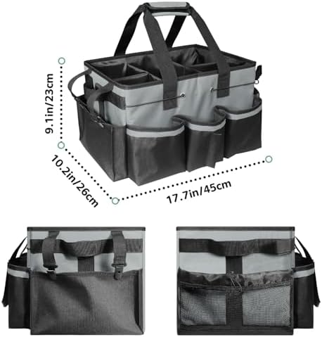 Cleaning Caddy Bag Wearable,Cleaning Caddy Supplies Organizer (Grey)