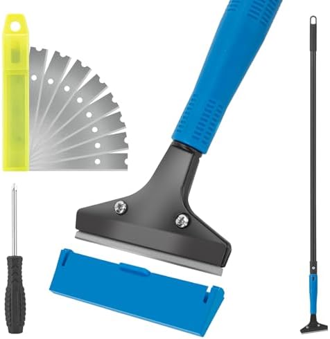 Floor Scraper, 4" Wide Heavy Duty Razor Blade Scraper Tool, 45.7"