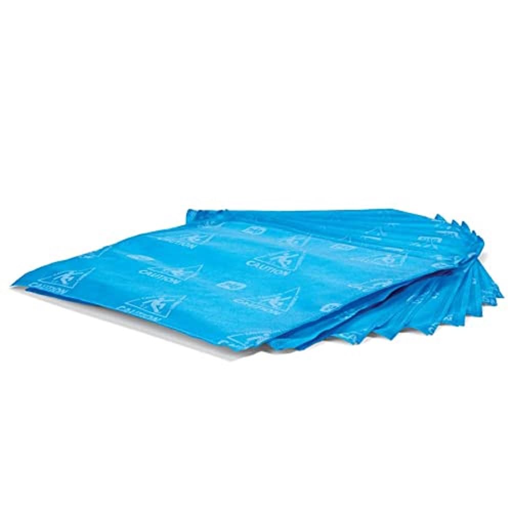 Super Water Absorbent Pad | High-Visibility | Absorb & Lock | 10 Pack | 14" W x 14" L | Blue | PM50429-BL