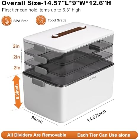 4- Tier Medicine Storage Box Organizer Portable First Aid kit Box Sewing, Art, Craft with Handle, Multipurpose Medical Supply Organizer with Removable Tray