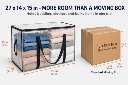 Heavy Duty Moving Bags with Backpack Straps, Large Water-Resistant Storage Bags, Smooth Zippers & Wide Reinforced Handles, Moving Boxes Alternative for Packing, Dorm, Travel, 16 Pack