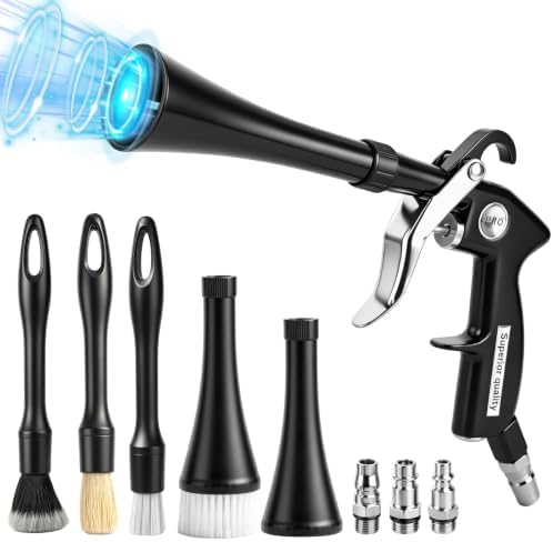 Car Detailing Air Cleaning Gun - Dry Blower Gun Works with Air Compressor