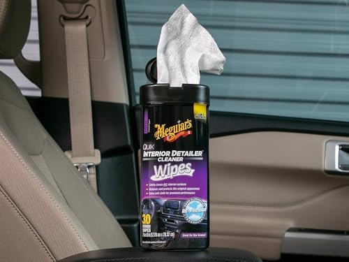 Quik Interior Detailer Wipes G13600, 6 Pack of 30 Count, 180 Total, Dashboard and Trim Cleaner for Leather, Vinyl, Rubber, Metal, LCD, Navigation Screens, Non-Greasy Touchups