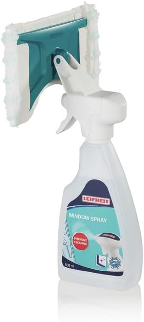 Leifheit Micro Duo Window Spray Cleaner for Spray and Washing, Window Cleaner with Flexible Joint and Replaceable Window Cleaner