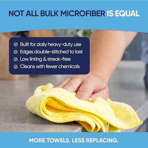 12" x 12" Cleaning Cloths (50 Pack) - Reusable Towels, Wash Rags, Dust Cloth, All-Purpose: Kitchen, Dish, Cars, Shop, Glass (Green)